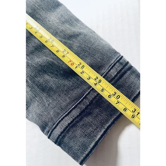 BKE DenimJacket Woman's Medium Black/Gray Distressed Buckle Collared jacket - Picture 10 of 10